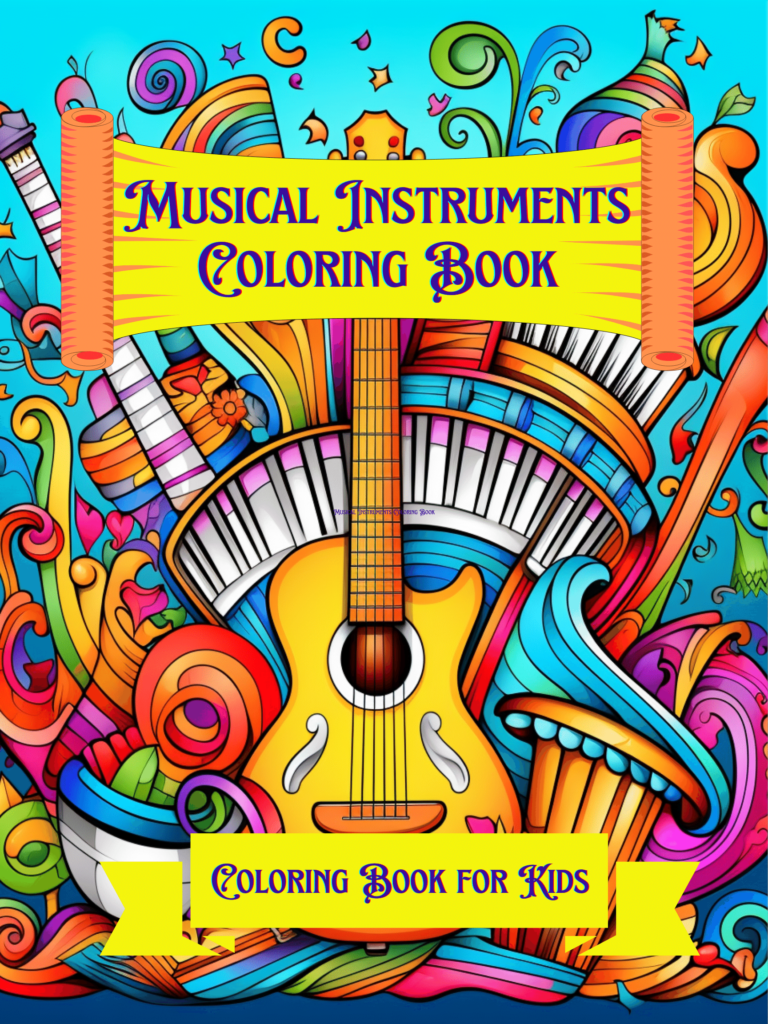 Musical Instruments Coloring Book